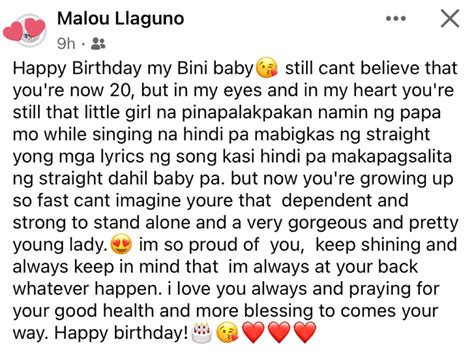 Bini Gwen Ofc On Twitter Tita Malous Birthday Message For Her Bini