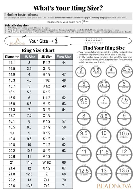 Printable Ring Sizing Tool