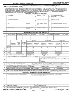 Fillable Online Exhibit A To Lease Number Gssimplified Lease Proposal