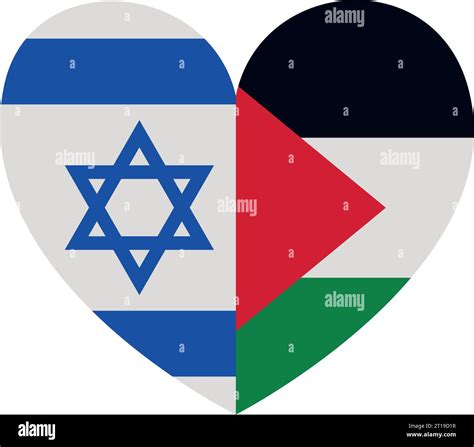 Israel And Palestine Flags In Heart Stock Vector Image Art Alamy