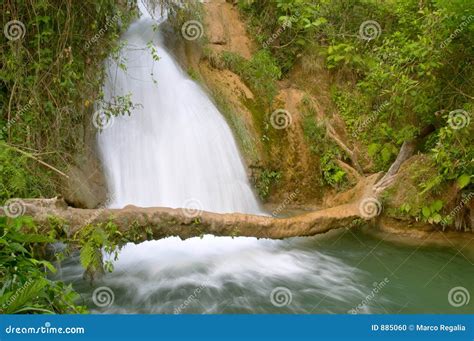 Agua Azul waterfall stock photo. Image of cataract, tranquility - 885060