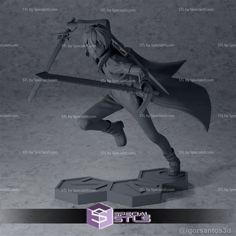 Kirito 3d Model Action Pose Specialstl