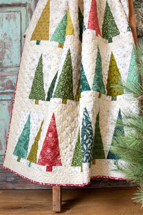 Pinehurst Fabric Kit Green Christmas Tree Quilt Pattern Modern