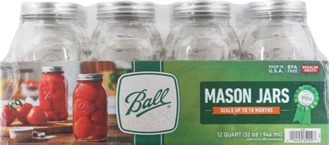 Kroger Ball® Regular Mouth Quart Mason Jars 12 Ct 32 Oz In 2024