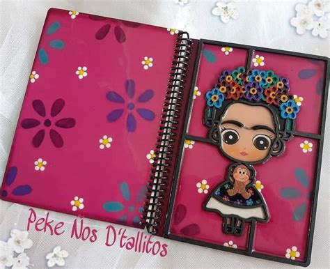 Libreta Frida Mdf En Falso Vitral Falsovitral