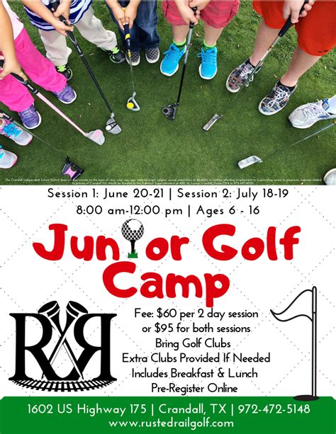 Junior Golf Camp Summer Sessions Rusted Rail Golf Club