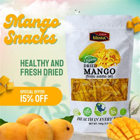 Organic Dried Mangoes 100g Healthy Snacks Tropical Fruits