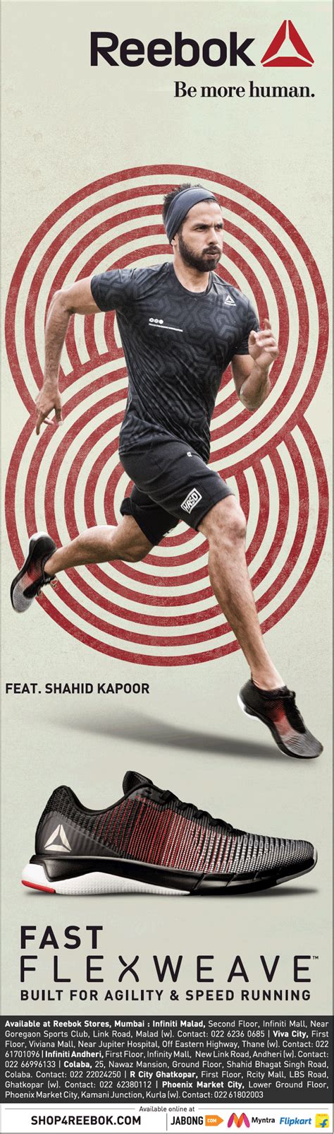 Reebok Be More Human Fast Flexweave Shoes Shahid Kapoor Ad Advert Gallery