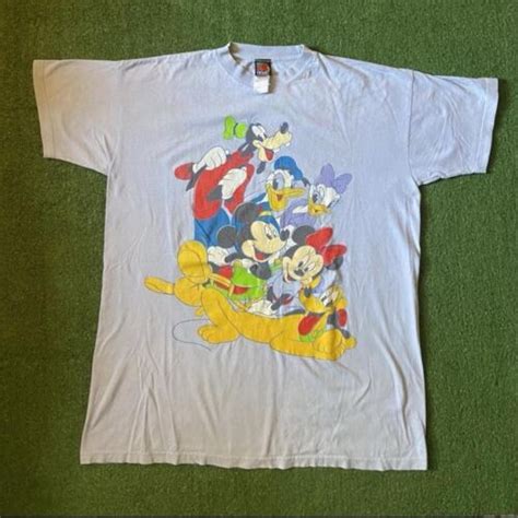 Vintage 90s Disney Shirt Mickey Mouse Minnie Mouse Goofy Cartoon Men