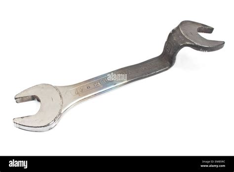 Old Rusty Bent Spanner Isolated On White Stock Photo Alamy