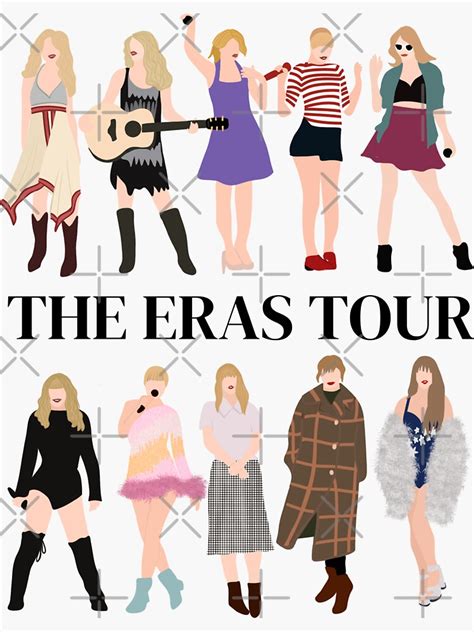 Taylor The Eras Tour 2023 Through The Eras Sticker Designed And Sold By