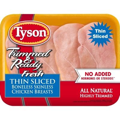 Tyson Trimmed Ready Boneless Skinless Thin Sliced Chicken Breasts