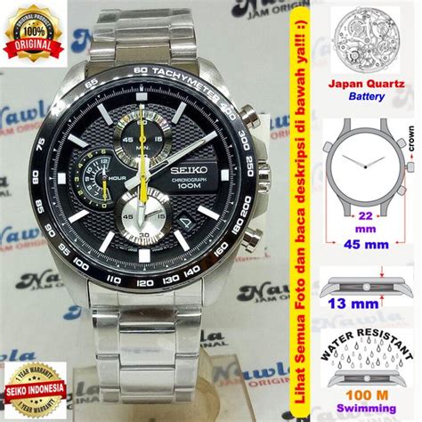 Jual Seiko Quartz Ssb P Chronograph Black Dial Jam Tangan Pria