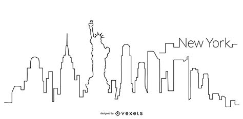 New York Skyline Outline Vector Download