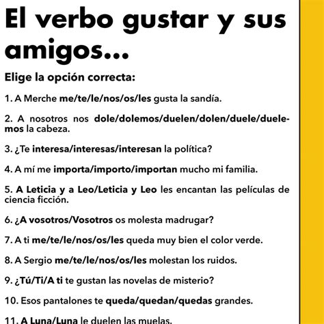 Quiz Con El Verbo Gustar