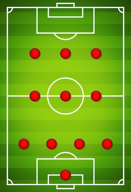 Premium Vector | Football team formation soccer or football field 433