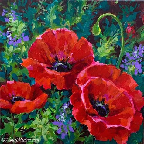 Poppy Flower Painting Love Spills Over Poppies