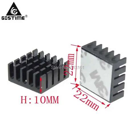 5pcs Gdstime Heatsink Cpu Gpu Ic Memory Chip Aluminum Heat Sink 22x22x10mm Extruded Cooler