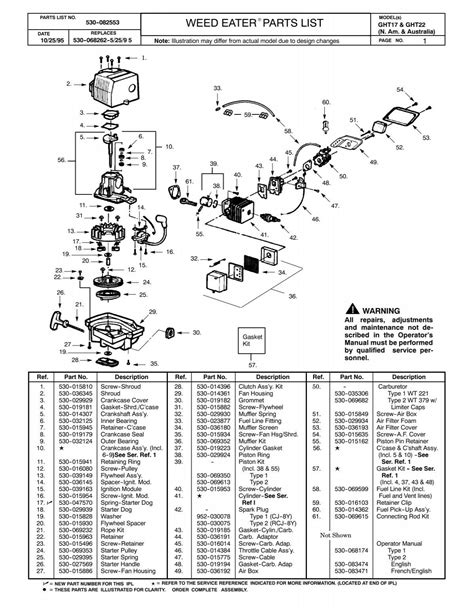 Weed Eater Parts List 530082553 Barrett Small Engine