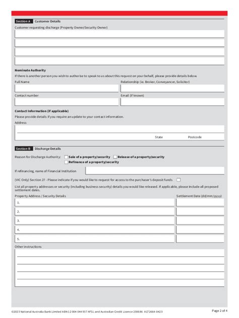 Fillable Online Discharge Authority FormLetter Of Instruction Mortgage