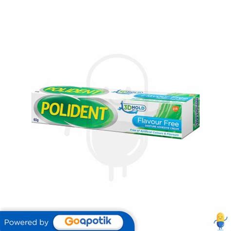 Polident Denture Adhesive Cream Flavour Free 60 Gram Tube Kegunaan