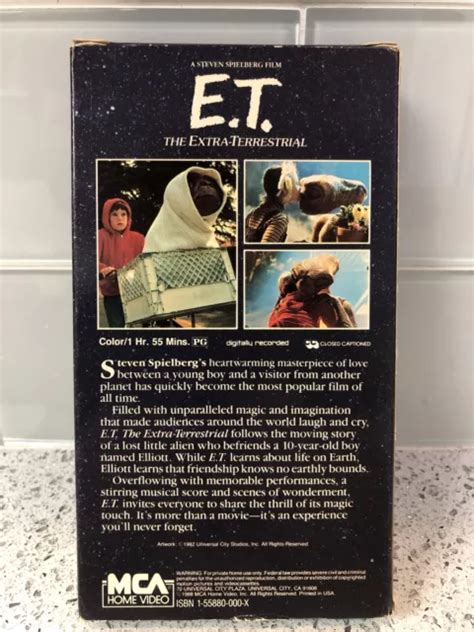 E T ET THE Extra Terrestrial VHS 1982 Rare Bande Verte Et Noire