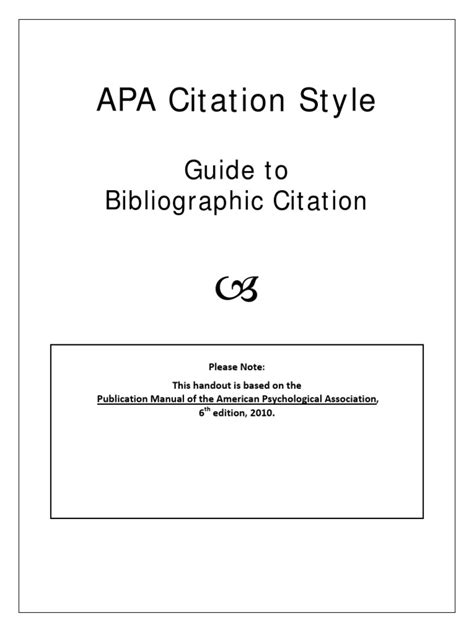 APA Citation Guide | PDF | Apa Style | Citation