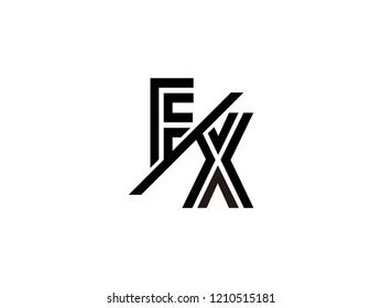 Monogram Logo Letter Xf Sliced Black Stock Vector Royalty Free 1216508713