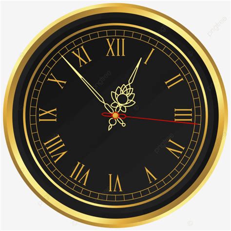 Diseño De Imágenes Prediseñadas De Reloj De Lujo Clásico De Oro Negro