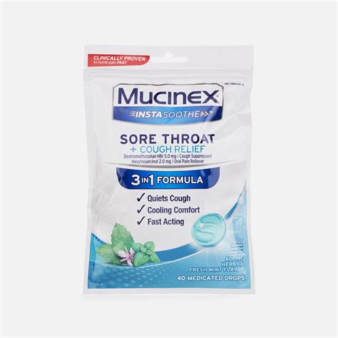 HSA Eligible Mucinex InstaSoothe Sore Throat + Cough Relief - Alpine
