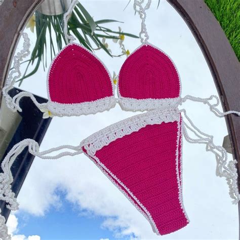 Crochet Bikini Set Sexy Bikini Set Knitted Swimsuit Etsy