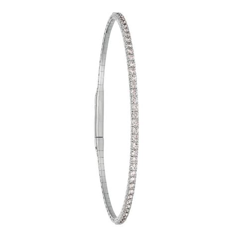 2 00 Carat Natural Diamond Flexible Bangle Bracelet G H Si 14 Karat