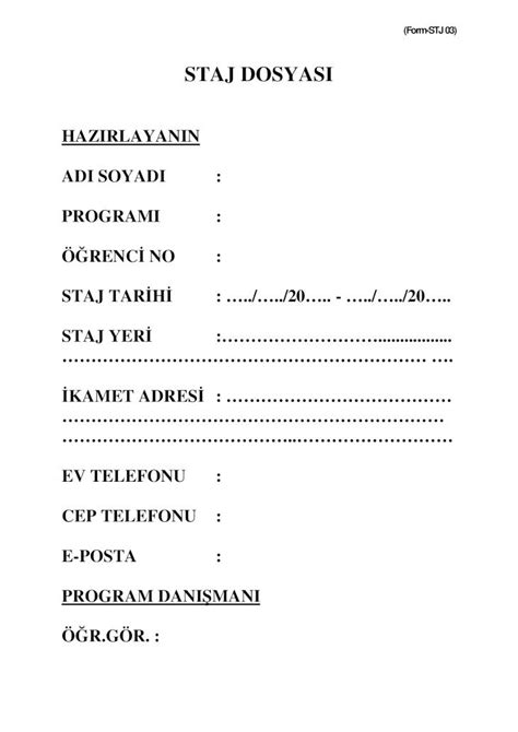 Pdf Staj Dosyasi Dosyalar Trakya Edu Trdosyalar Trakya Edu Tr Umyo