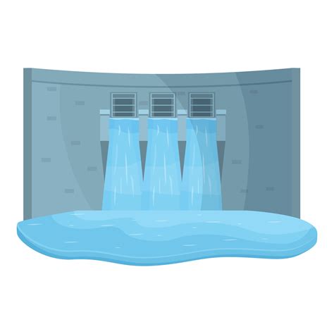 City info energy river icon cartoon vector. Hydro power plant 38939054 ...