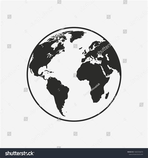 Earth Globe Icon Isolated On White Stock Vector Royalty Free