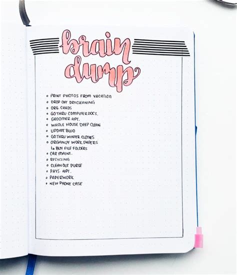 Cute Brain Dump Journal Spreads