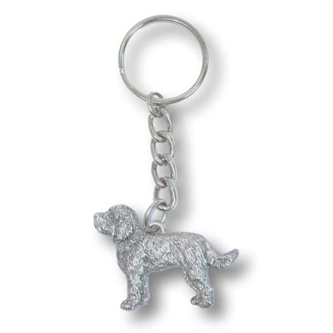 Labradoodle Keychain Pewter