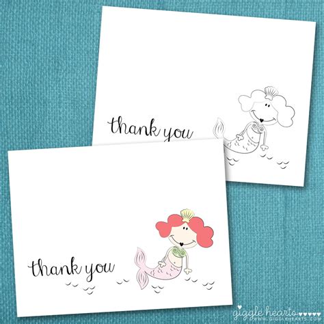 Free Printable Mermaid Thank You Cards Perfect For Summer Parties