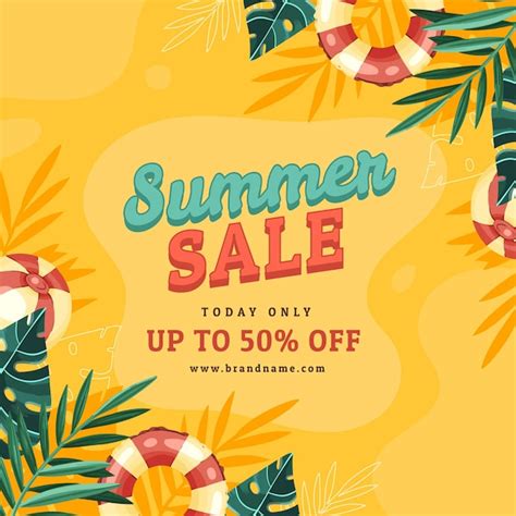 Free Vector Hand Drawn Hello Summer Sale Illustration