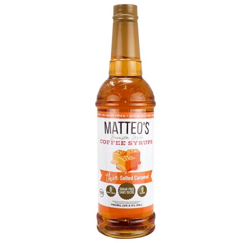 Matteos Sugar Free Syrups Salted Caramel At Natura Market