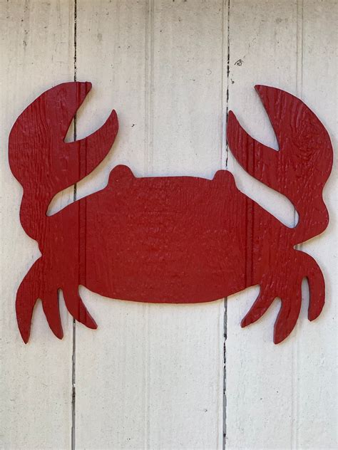 Crab Wooden Crab Wall Art Beach Decor Beach House Shed Decor