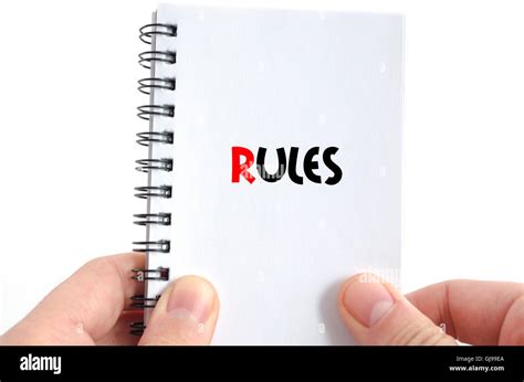 rules text concept isolated  white background stock photo alamy