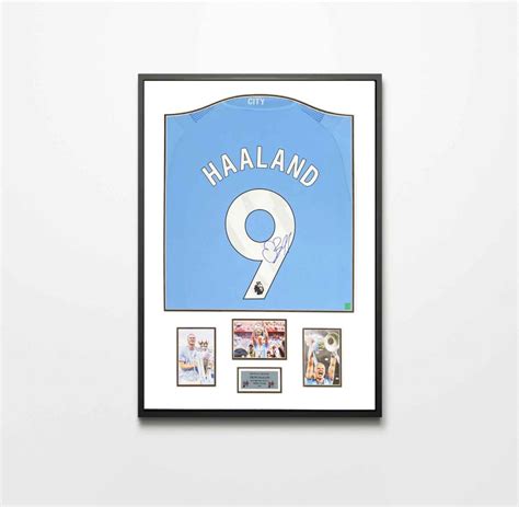 Authentically Signed Erling Haaland Manchester City Framed Shirt