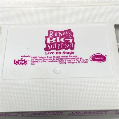 Barneys Big Surprise Live On Stage Vhs 1998 Rare Oop White Tape Barney Cartoon 45986020239 Ebay