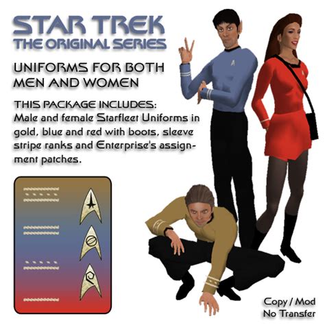 Second Life Marketplace - STAR TREK, TOS, Starfleet Uniforms