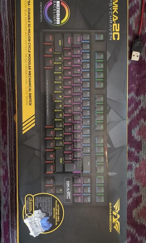 Armageddon MKA 2C Psychraven RGB Blue Switch Mechanical Keyboard