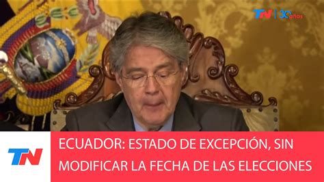 Ecuador Guillermo Lasso Decretó 60 Días De Estado De Excepción Y