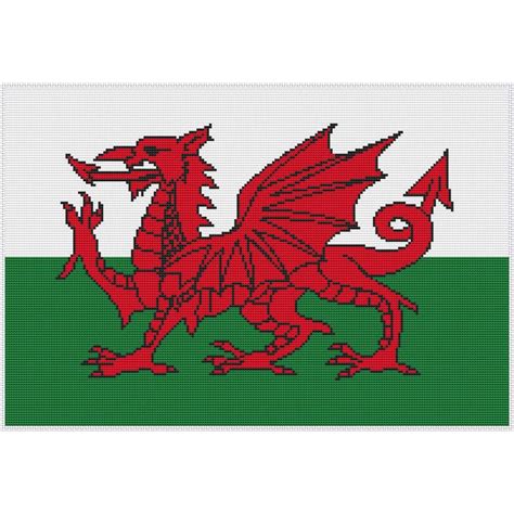 Welsh Dragon Cross Stitch Pdf Pattern Chart Etsy Uk