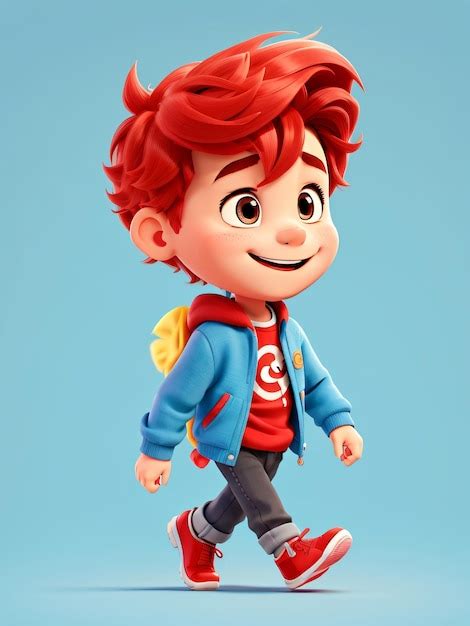 Premium AI Image Playful Boy 3D Cartoon Character