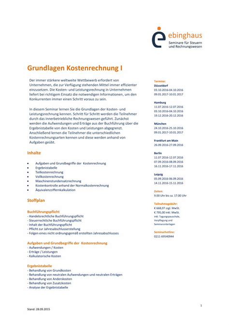 PDF Grundlagen Kostenrechnung I rechnungswesen Schritt für